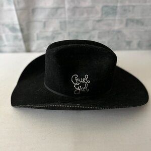 CRUEL GIRL LONG OVAL BLACK COWBOY HAT